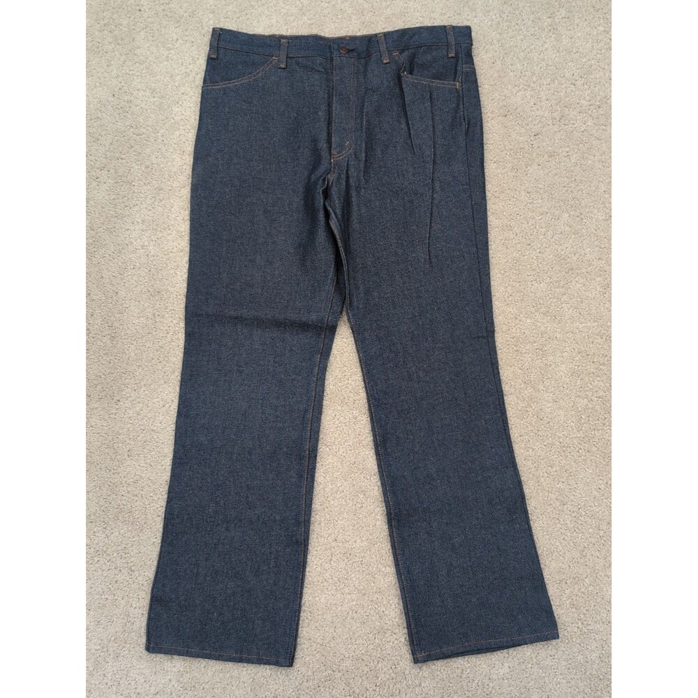 VTG J.C. Penney Plain Pockets Indigo Wash Denim Jeans Men's 38x32 Made In USA